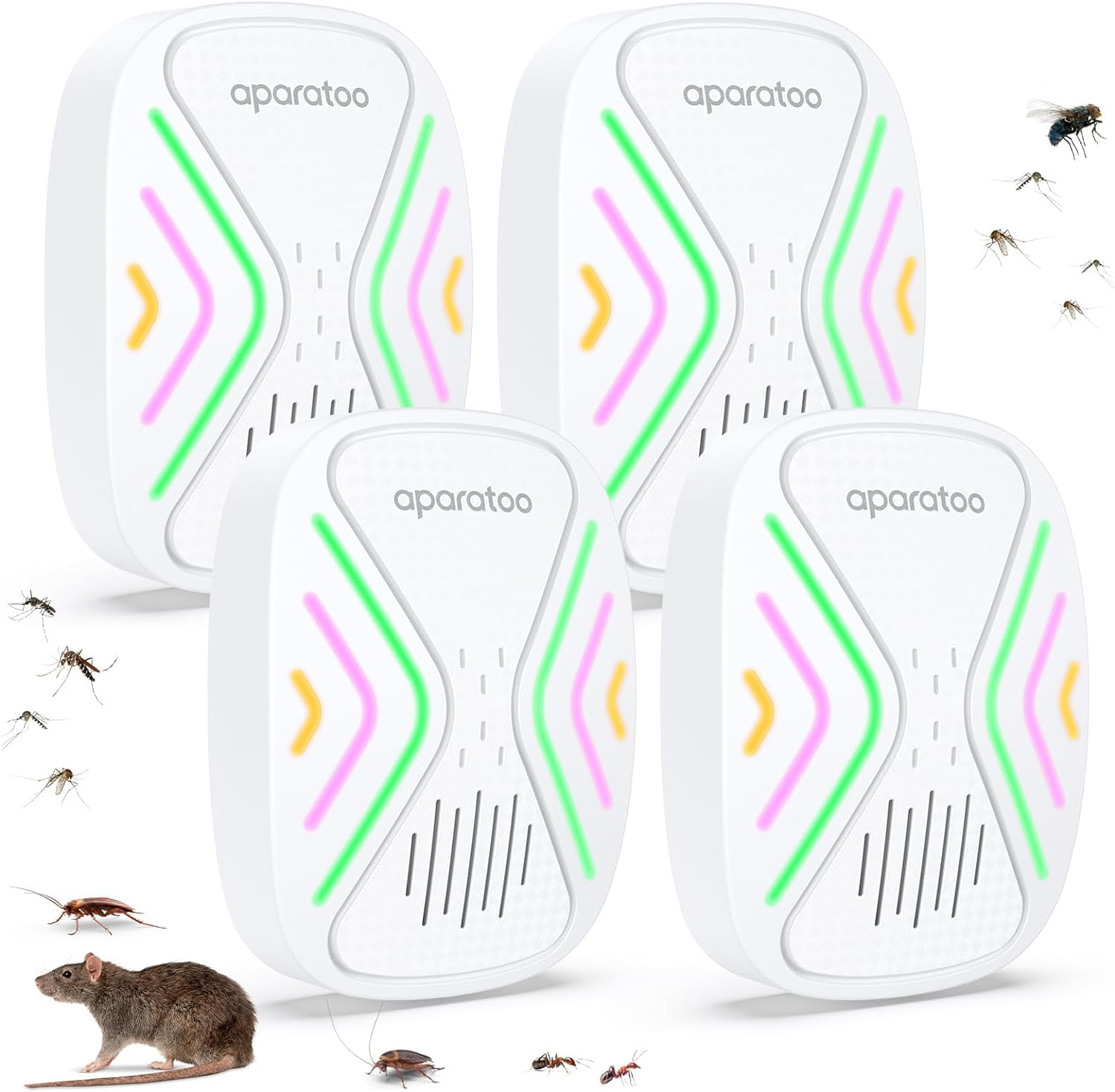 Indoor Bug Zapper, 4 Packs Insect Repellent Plugin Electronic Pest Repellent, Mouse Deterrent