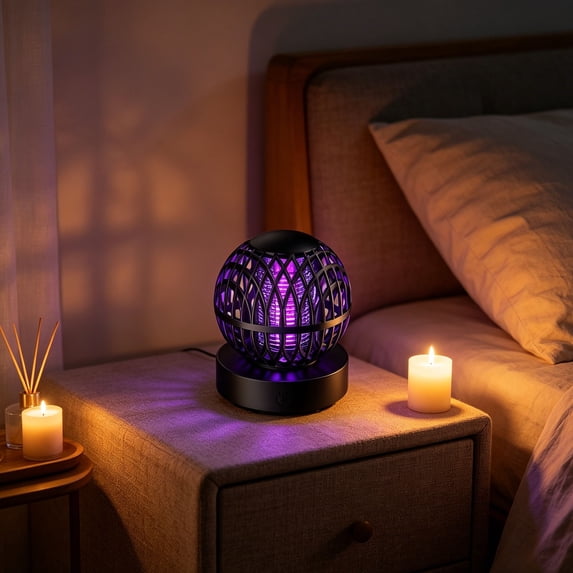 Indoor Bug Zapper for Home,USB Rechargeable Physical Wave Quiet Mosquito Killer Lamp with Warm Light,Electric Fly Trap, Mosquito Traps,Mosquito Zapper,Outside Bug Zapper for Daily Use