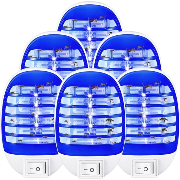 Indoor Bug Zapper Plug in Electronic Mosquito Zapper Fly Zapper Lamp for Bug Gnat Insect Trap for Home, Bedroom, Living Room, Office Indoor Use (Blue)