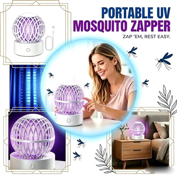 Indoor Bug Zapper for Home, Portable Rechargeable Bug Zapper Light, Mosquito Indoor Home Small Bedroom Lamp, White 1 Pack