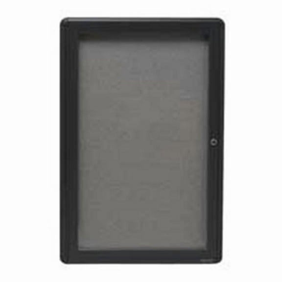 Indoor Bulletin Board- Fabric- 3 Door- 6ft.x4ft.- Radius Frame- Gy