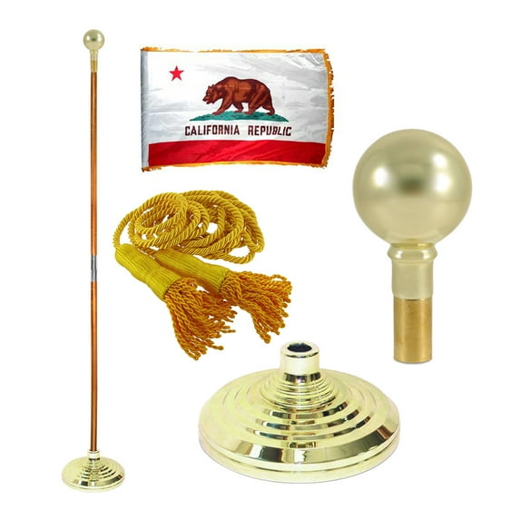 Indoor California State Flag Kit - 8ft Pole - Parade Ball