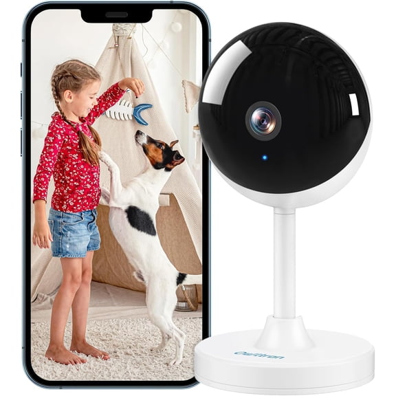 Indoor  Camera , 2.4GHz WiFi Cameras for     Camera with Motion/Cry Detection, Pet &  Cam with Phone App, Night Vision, 2-Way Audio, Works with Alexa