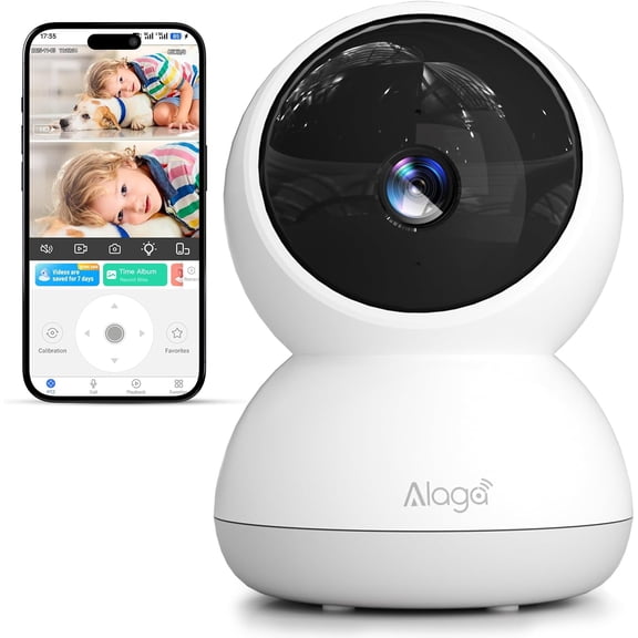 Indoor Camera, 3K HD Indoor Security Camera, 360 Pan/Tilt Pet Camera, 2-Way Audio, Siren, Night Vision, Baby/Pet Monitor with Phone App 2.4G and 5G WiFi, Compatible Alexa and Google Assistant