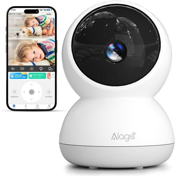 Indoor Camera, 3K HD Indoor Security Camera, 360° Pan/Tilt Pet Camera, 2-Way Audio, Siren, Night Vion, Baby/Pet Monitor with Phone App 2.4G and 5G WiFi, Compatible Alexa and Asstant