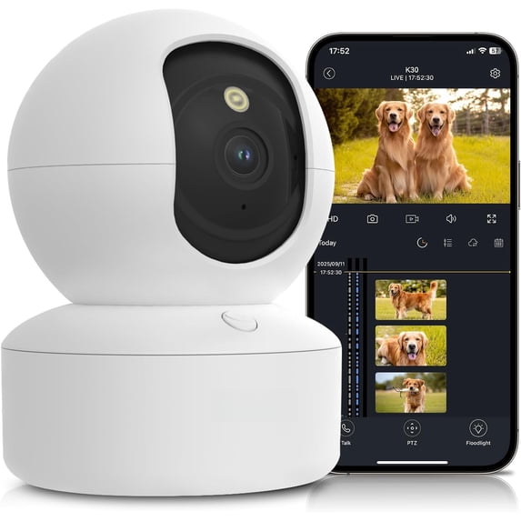 Indoor Camera - Camera, 5G/2.4GHz WiFi Cam for with Phone App, 360? Pan & Tilt, 2-Way Audio, Color Night Vision, for 2025 with 12s Free Cloud Storage