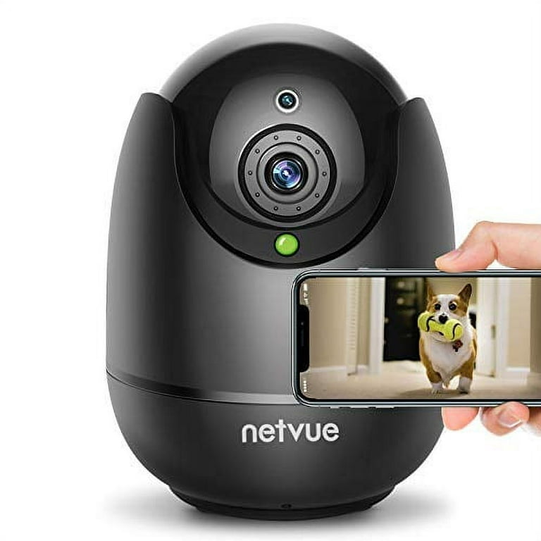 Indoor Camera, Netvue Home Security Camera, PTZ Surveillance WiFi Cameras -  Only 2.4GHz Wi-Fi, Black
