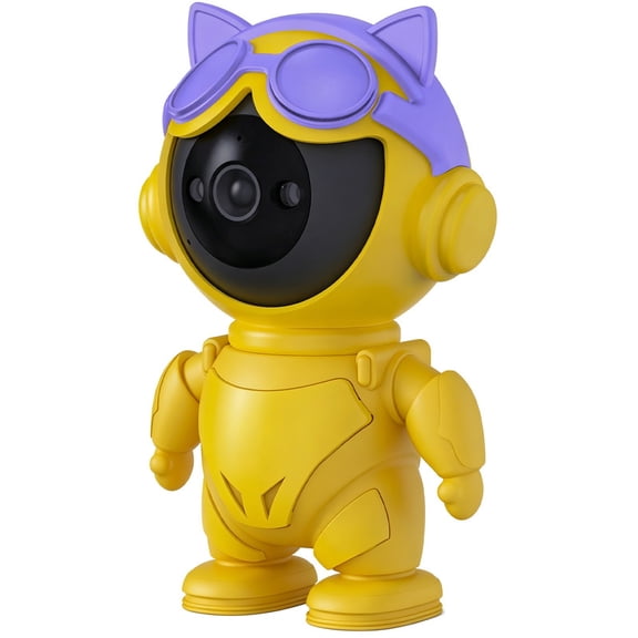 Indoor Camera Robot, 5MP WiFi Security Indoor Robot Camera for Baby Pet, 360° Nanny Cam with Motion Detection and Alarm, Dual-Band Connection, Night Vision, Two-Way Audio(Yellow)