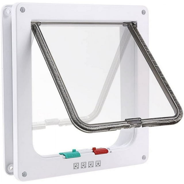 Indoor Cat Door 4Way Locking Pet Door for Cats and Small Dogs Indoor