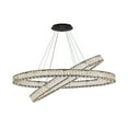 thumbnail image 1 of Indoor Ceiling Decorative Iron And Stainless Steel Monroe 48 Inch Led Oval Double Ring Pendant - Black, 1 of 7