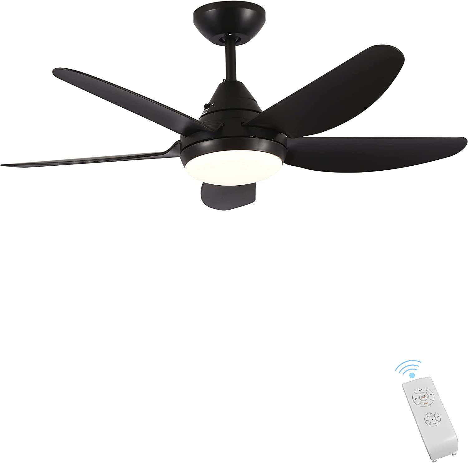 Indoor Ceiling Fan Light Fixtures Black Remote LED 40 Ceiling Fans For