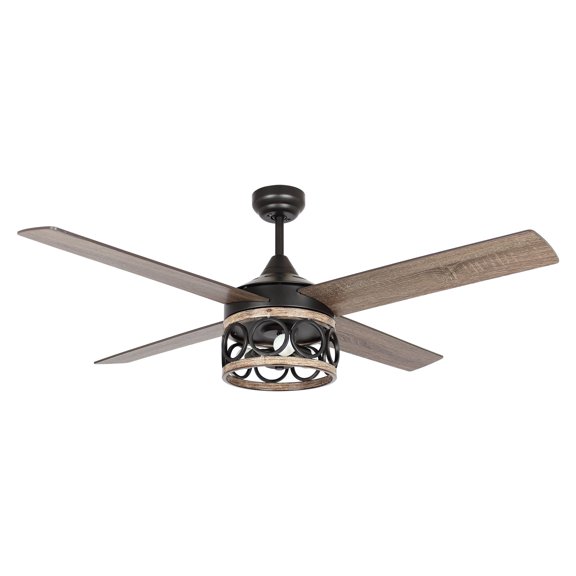 Indoor Ceiling Fan with Lights Vintage Large Ceiling Fan with Remote Control 5 Reversible Blades, 52 inch