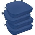 thumbnail image 1 of Indoor Chair Cushions for Dining Chairs, D-Shaped Chair Pads with Ties, Non Slip Dining Chair Cushions, 17" x 16" x 2.5", Blue, 4 Pack, 1 of 14
