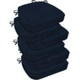 thumbnail image 1 of Indoor Chair Cushions for Dining Chairs, D-Shaped Chair Pads with Ties, Non Slip Dining Chair Cushions, 17" x 16" x 2.5", Navy, 6 Pack, 1 of 14