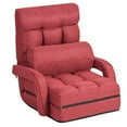 thumbnail image 1 of Giantex Folding Chaise Lounge Sofa Adjustable Backrest with Lumbar Pillow Red, 1 of 9