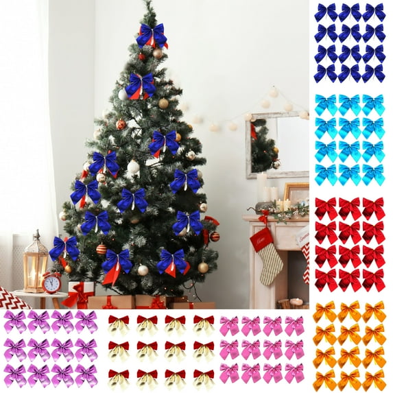Indoor Christmas Decor Hwkond 12pc Christmas Decorations 5.5cm Mini Small Christmas Tree Hanging Ornaments,Dark Blue