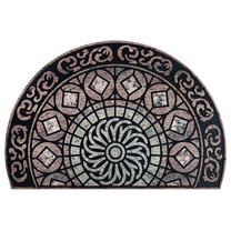 Indoor Christmas Decorations New 40x60cm Bohemian-Style Semi-Circular Doormat Entryway Non-Slip Floor Mat with Crystal Velvet, B