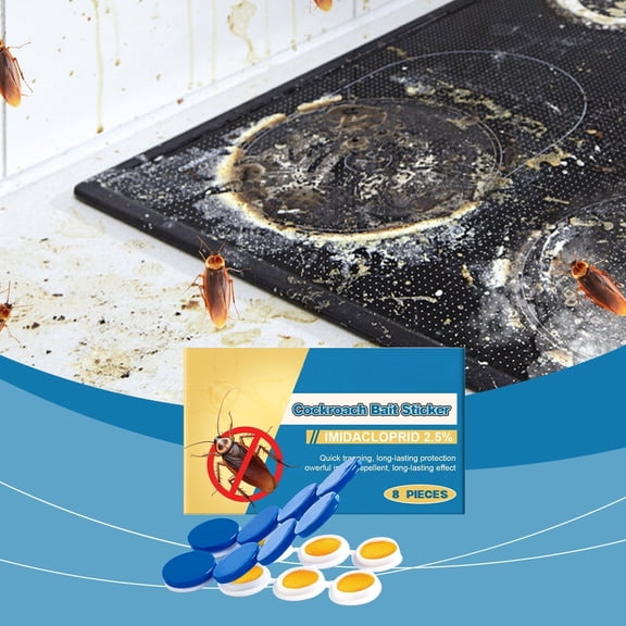 Indoor Cockroach Stickers for Home, Non-Toxic Glue Traps for Kitchen Living Room, Long-Lasting Discreet Roach Cleanup Strips for Effective Pest Control