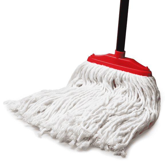 Indoor Cotton Mops for Floor Cleaning - Indoor Cleaning Mop for Wood Floors, Tile, Hardwood Floor, 53" Adjustable Iron Handle Regular Mops to Clean Living Room, Kitchen, and Bathroom. (Red)