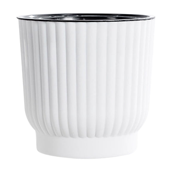 Indoor Cultivation Container, Resin Round Planter with Water Storage Base, Ideal for Desk and Home Botanical Display