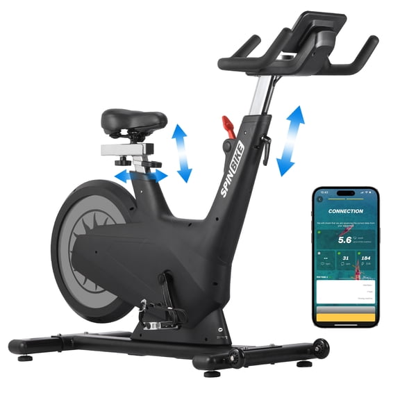 Indoor Cycling Exercise Bike with Pad Holder , Magnetic Stationary Cycling Equipment for Home, 298lbs Capacity
