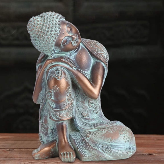 Indoor Decorations, Bronze Color, Exquisite Craftsmanship Meditating Buddha Ornament, Courtyard Terrace Porch Home Garden Office