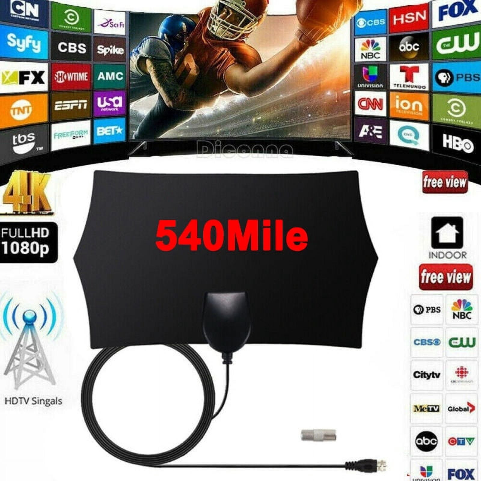 Indoor Digital HDTV antenna TV 500 Miles Radius Amplifier DVB-T2 isdb-tb clear satellite dish signal receiver Aerial