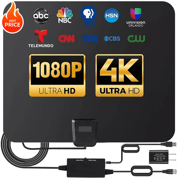 Indoor Digital TV Antenna with Signal Amplifier, HD