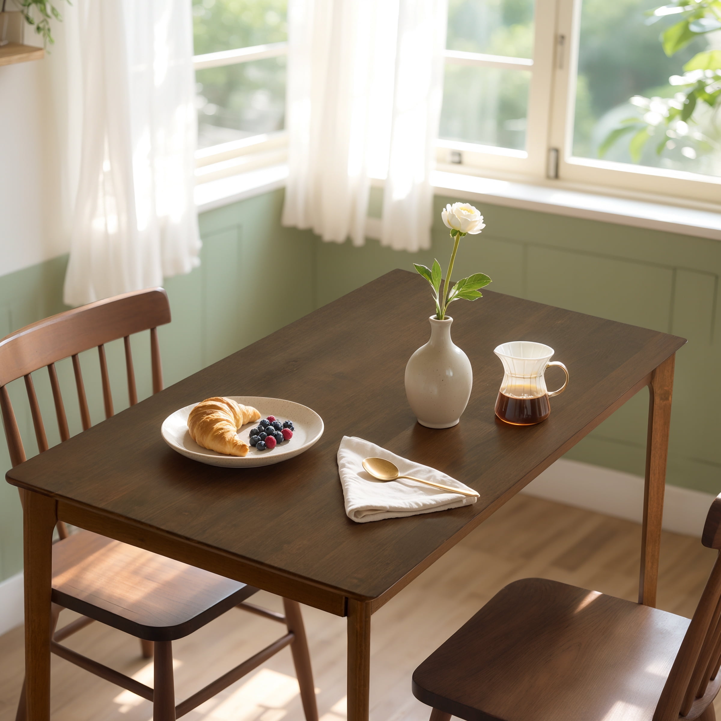 Indoor Dining Table, Solid Wood Rectangular Dining Table for Kitchen ...