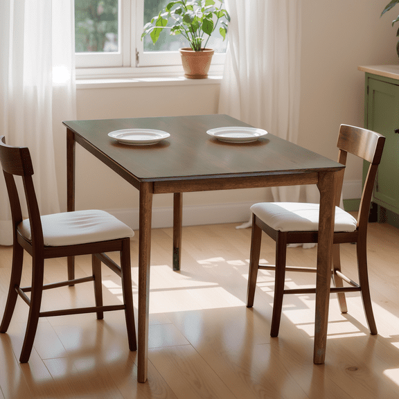 Indoor Dining Table, Solid Wood Rectangular Dining Table for Kitchen Dining Room, Walnut