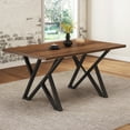 thumbnail image 1 of Indoor Dining Table With Metal Legs, Walnut, 1 of 9