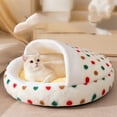 thumbnail image 1 of Indoor Dog House & Cat Bed | Foldable Soft Kennel with Cushion | Warm Puppy Cave for Small Medium Large Pets | Cozy Pet Bed 17.7x17.7x3.94in, 1 of 6