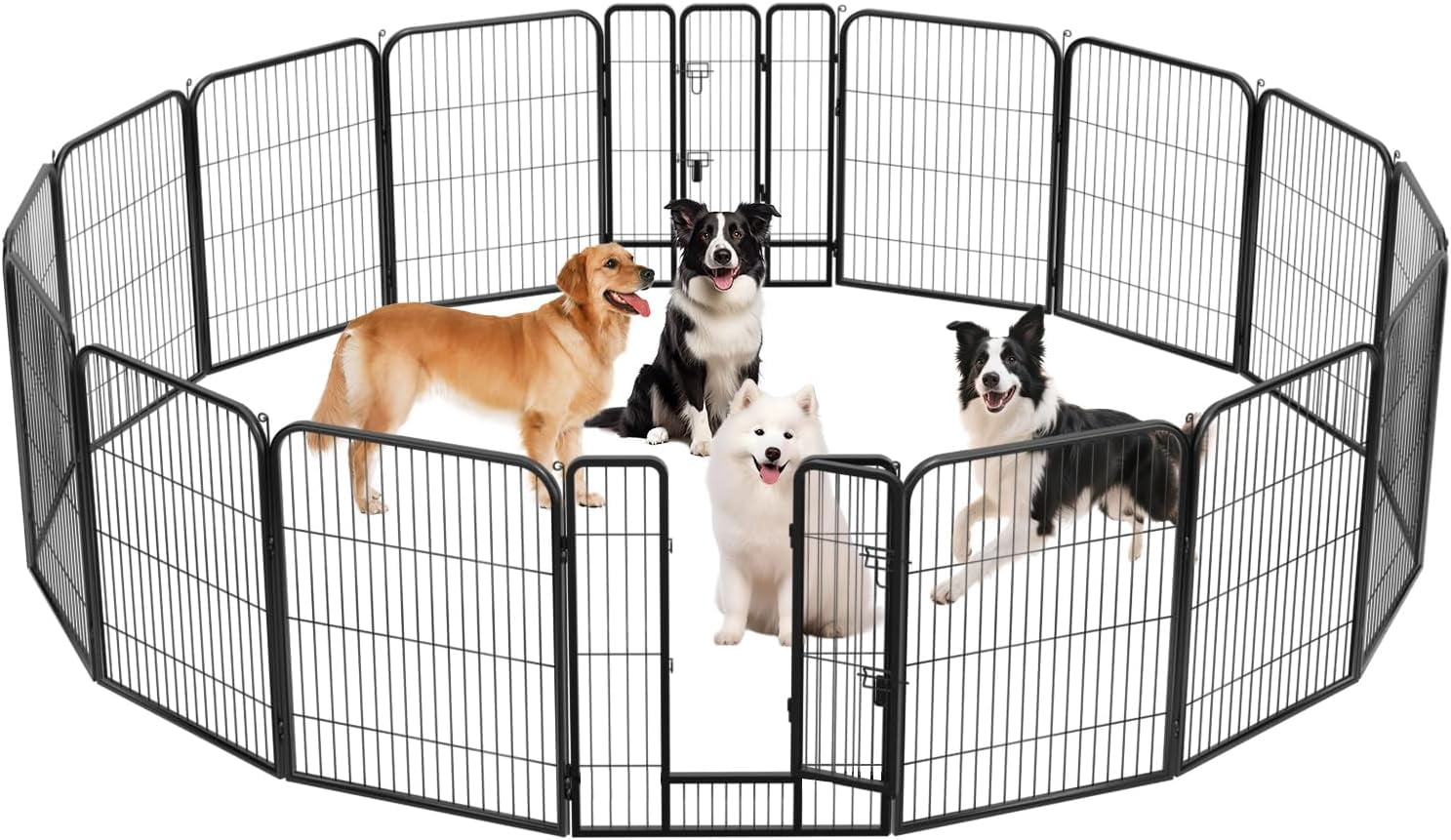 Indoor Dog Playpen,40inch 16 Panels Dog Pen Fence Outdoor Pet Playpen Pet Exercise Pen for RV Camping Yard, Black