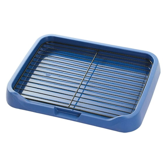 Indoor Dog Potty Tray with Mesh Litter and Removable Stable Structure for Puppy Toilet Training Pad Holder