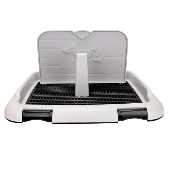 Indoor Dog Potty with Fence, Leak,Proof Tray for Puppy Training, Easy Clean, Holds 1L Waste