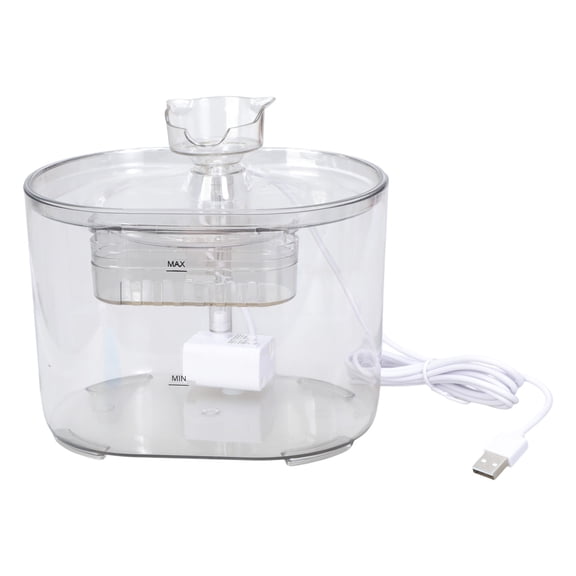 Indoor Dogs Cats Drinking Fountain Transparent Viewable Pet Water Dispenser with Recirculate Filter for Clean Water