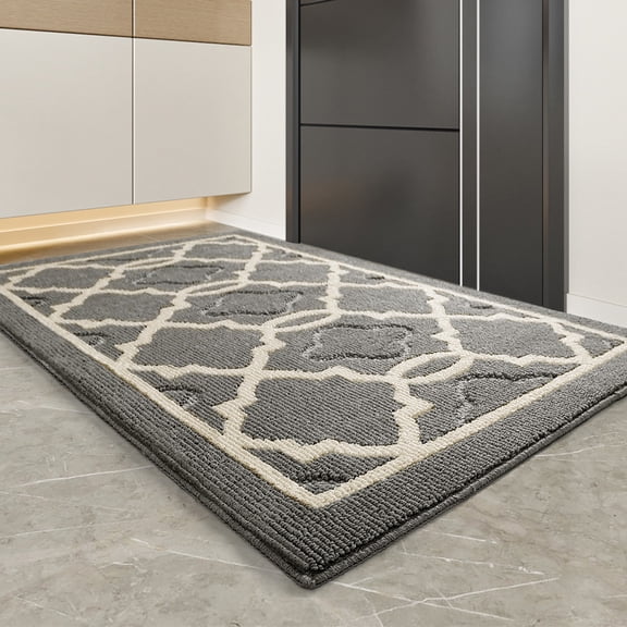 Indoor Door Mat 19x31, Low Profile Entryway Doormat for Door Mat Indoor EntranceDeep Gray