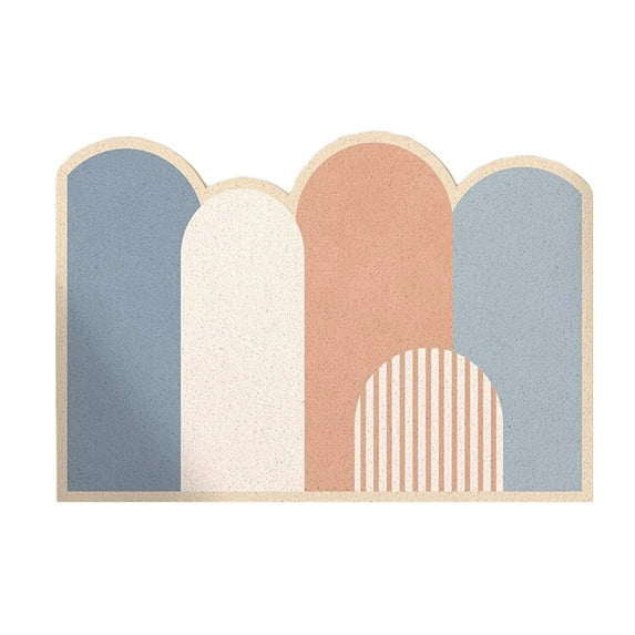 Indoor Door Mat 24"x16" Non Slip Front Door Welcome Mats Washable Shoe Mats Dirt Trapper for Entryway Low Profile Kitchen Carpet for Entrance Hallways Entrance Mat for Dogs, Arch Shape