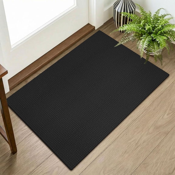 Indoor Door Mat 2x3 Ft Small Area Rugs Washable Front Non Slip Rubbered Entryway Rugton Entrance Doormat For Porch Bathroom Kitchen Bedroom Black/dark Grey