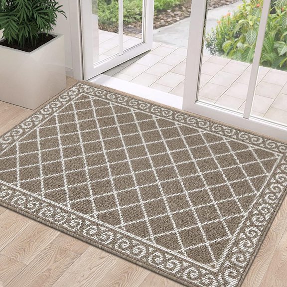 Indoor Door Mat 32"x48" Non Slip Front Welcome Mats Washable Shoe Dirt Trapper For Entryway Low Profile Kitchen Carpet Entrance Hallways Dogs