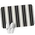 Indoor Door Mat, Black Striped Absorbent Non Slip Washable Rug, Modern ...