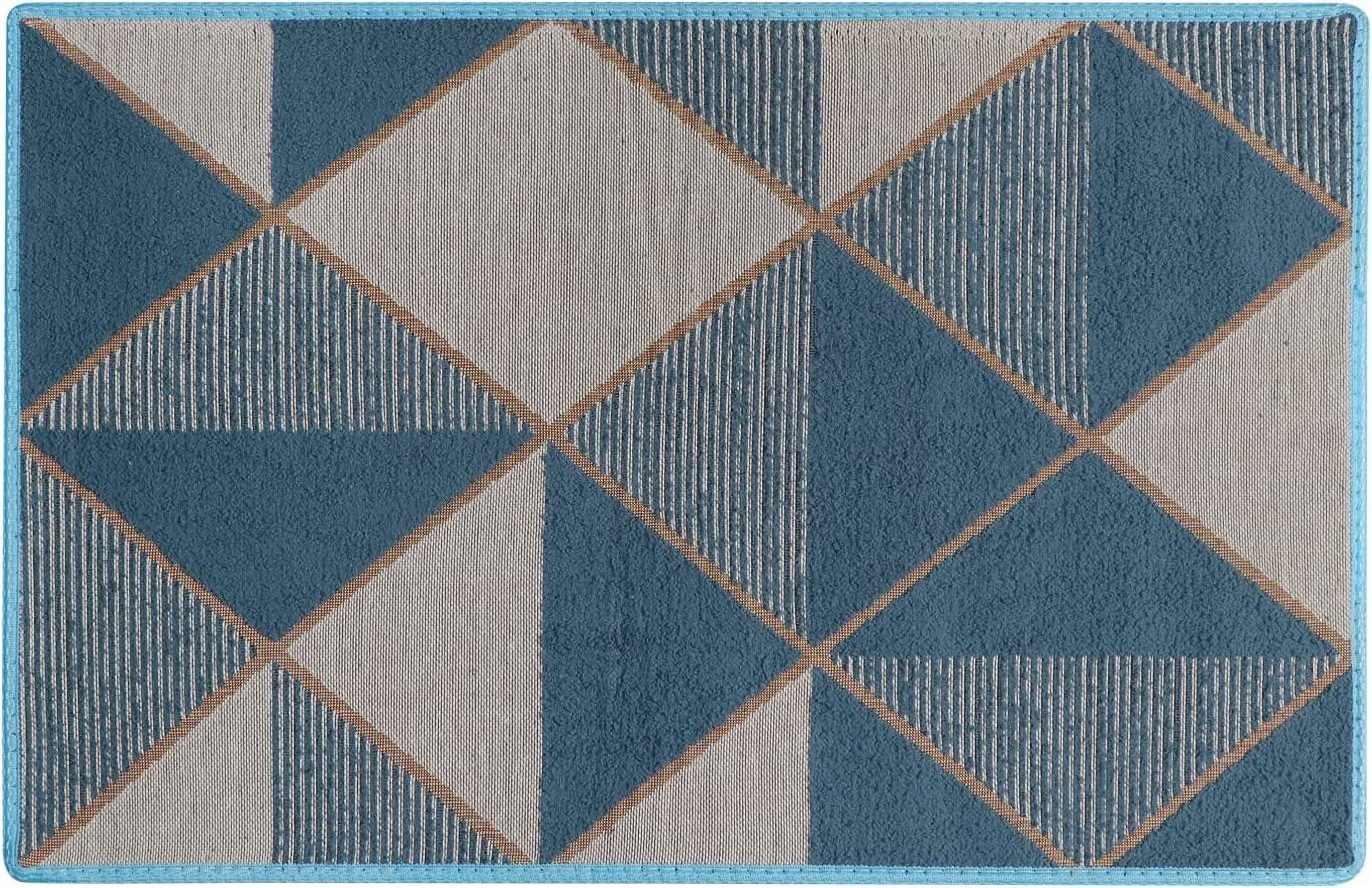 Geometric Door Mat Non-slip Floor Mats Indoor Outdoor Modern Entrance  Carpet Home Decor Blue/brown - Temu