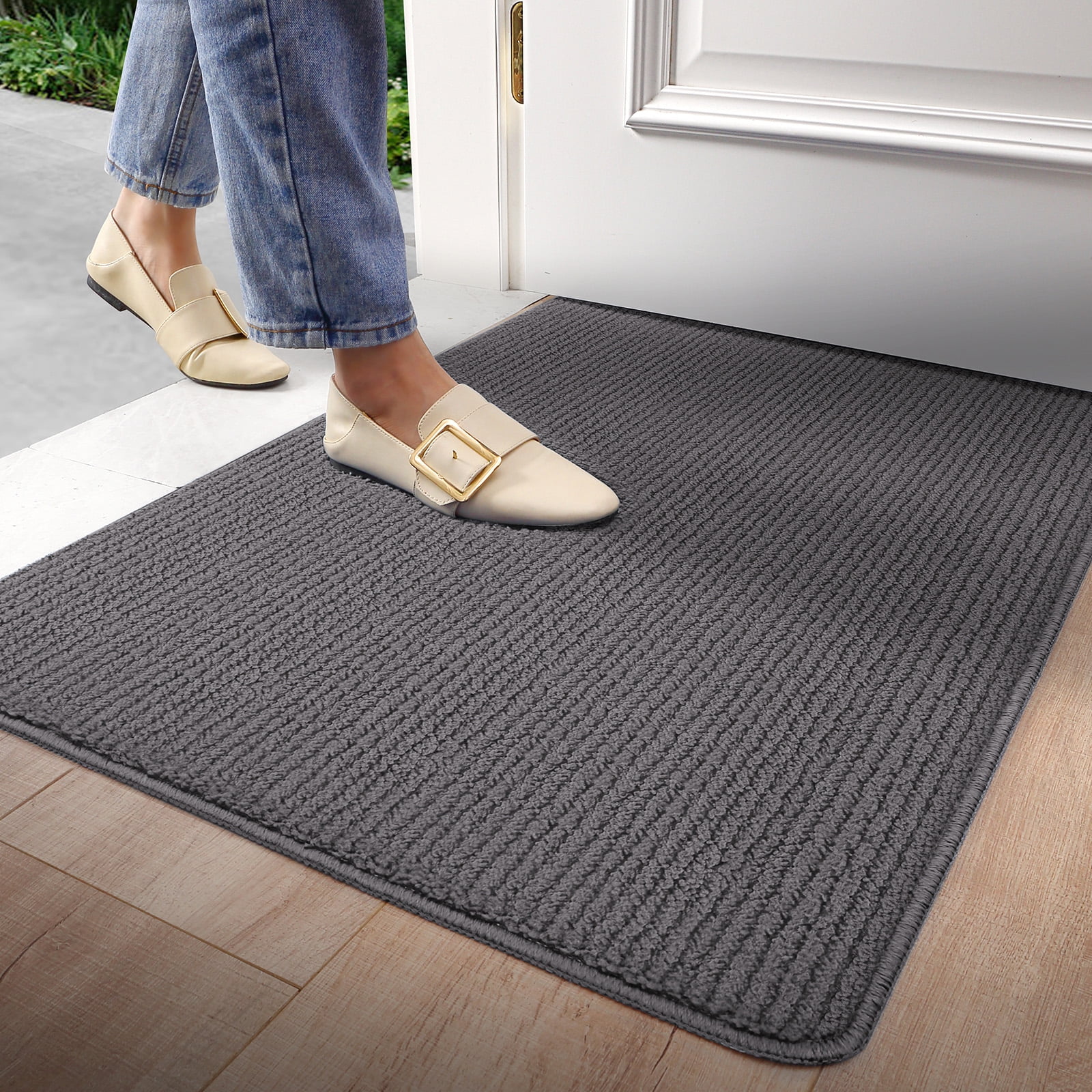DEXI Indoor Doormat, Non Slip Absorbent Resist Dirt Entrance Rug, Machine  Washable Low-Profile Inside Floor Door Mat