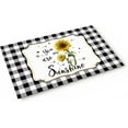 thumbnail image 1 of Indoor Door Mat Non Slip Bathroom Mat, 20x31.5,Sunflower Black and White Buffalo Check Machine for Entryway, 1 of 7