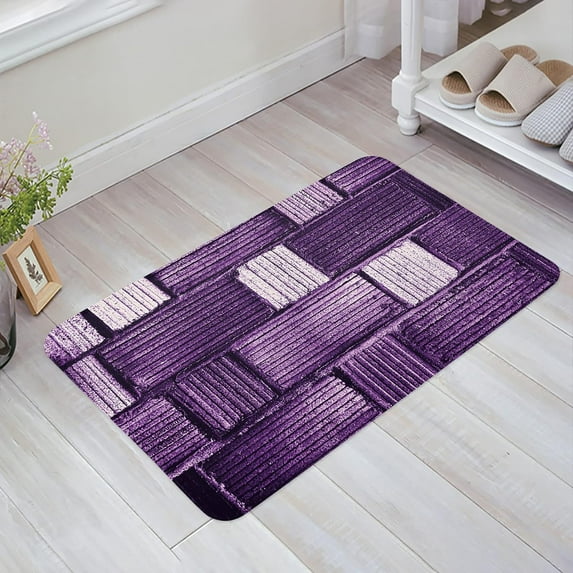 Indoor Door Mat Non-Slip Entrance Front Doormat Rugs, Waterproof Absorb Sponge Bathroom/Kitchen Mat Carpet Shoes Scraper (16 x 24 Inch, Purple)