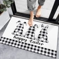 thumbnail image 1 of Indoor Doormat Absorbent Bath Rugs Entrance Non Slip Front Door Mat Black White Easter Bunny Rabbit Kitchen Carpets Spring Animal Floor Mats for Bathroom Bedroom Living Room Decor 16x24In, 1 of 5