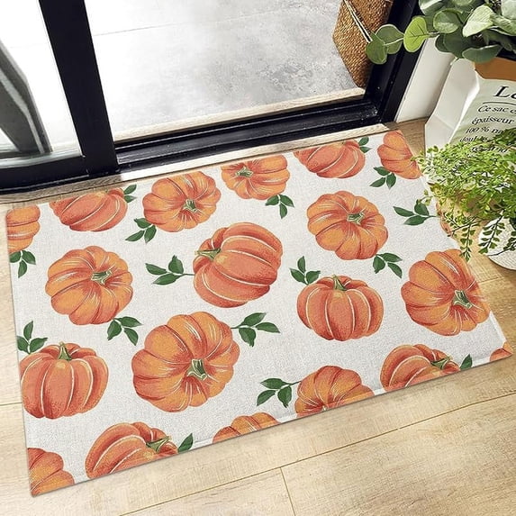 Indoor Doormat Fall Pumpkin Retro Entryway Door Mats Indoor Non Slip Welcome Doormat,Washable Entrance Mat Door Mat for Entryway,Front Porch 18 * 30in
