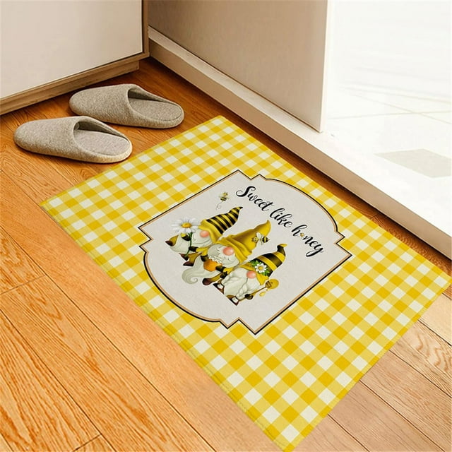 Indoor Doormat Farm Spring Gnome, NonSlip Entryway Mat Shag