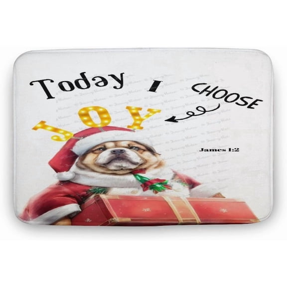 Indoor Doormat,Front Back Door Mat Non Slip Door Mats,20"x32" Entryway Doormat Inside Floor Mats Entrance Machine Washable, Santa Today I Choose Joy Dog