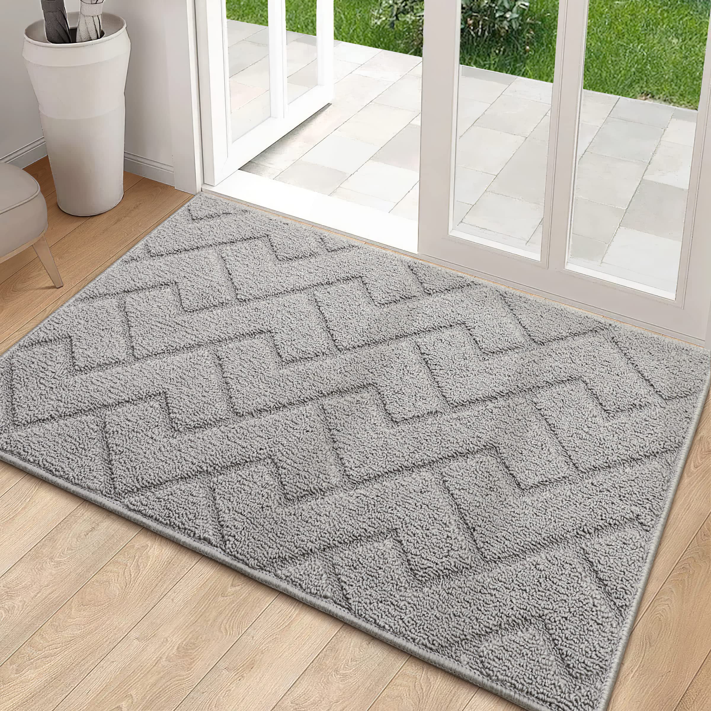 hicorfe Indoor Doormat,Front Back Door Mat,Rubber Backing Non Slip Door  Mats,32”x48”Absorbent Resist Dirt Entrance Inside Floor Mats for